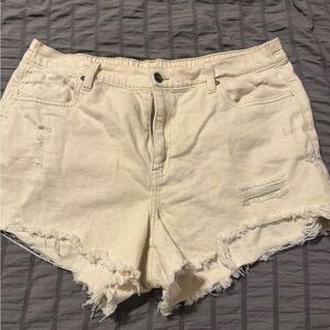Aerie Cream Jean Shorts for Women